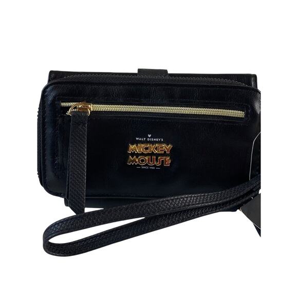 DISNEY Mickey Mouse Black Wristlet Wallet Disney Bioworld New With Tags - Picture 2 of 6